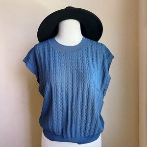 BNWOT Current Air Sleeveless Cable Knit Tank in Blue
